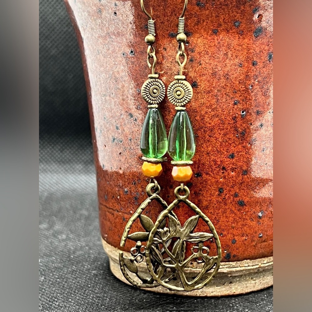 Artisan Handmade boho earrings. Leola Jewelry